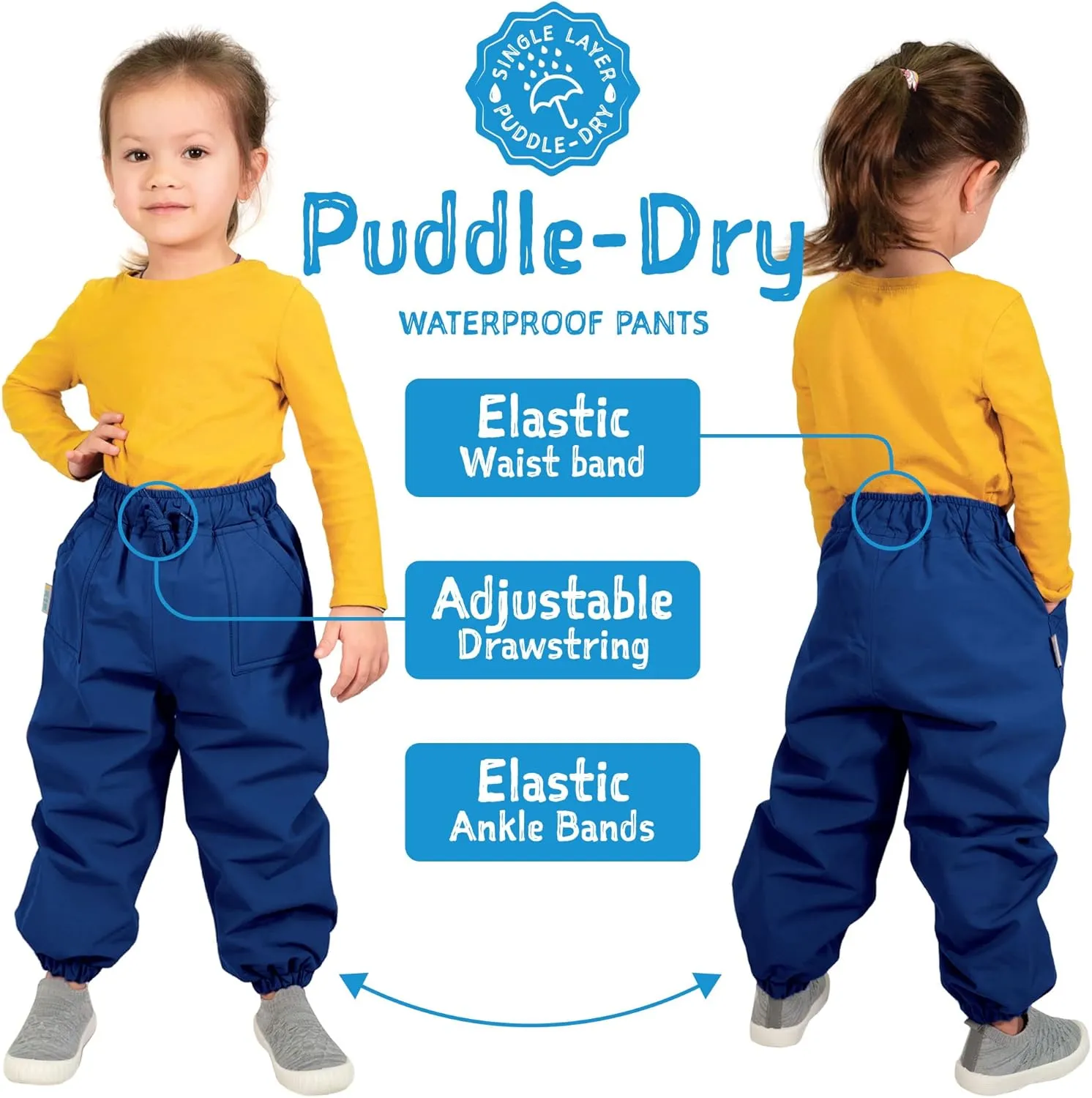 JAN & JUL Waterproof Rain Pants for Toddlers and Kids