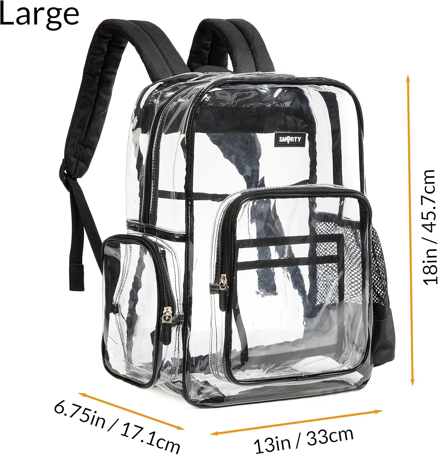 J.CARP Clear Bag Heavy Duty Backpack Durable Transparent See Through Bag