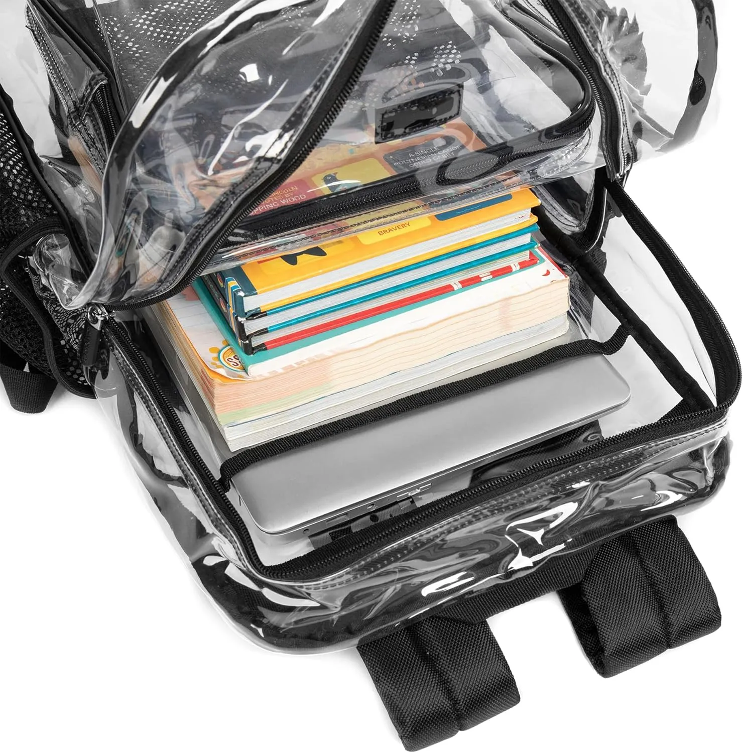 J.CARP Clear Bag Heavy Duty Backpack Durable Transparent See Through Bag