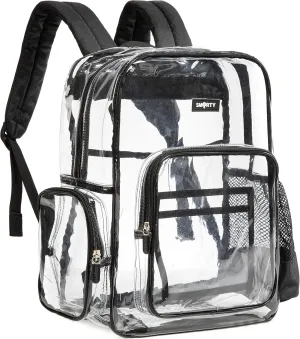 J.CARP Clear Bag Heavy Duty Backpack Durable Transparent See Through Bag