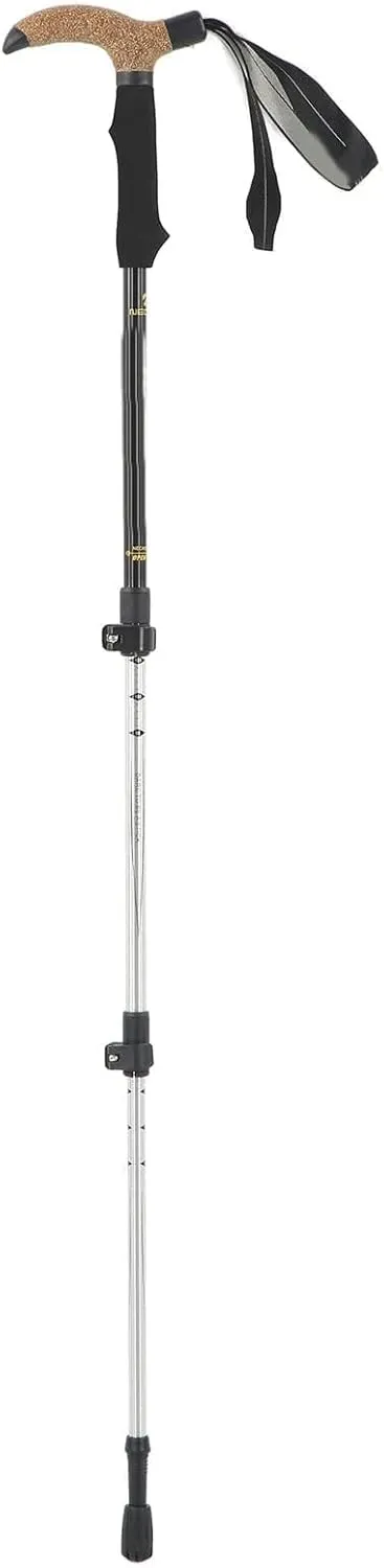 JEOZBM Hiking Trekking Poles, Aluminum Alloy 3 Section Retractable Walking Sticks, Wear Resistant Walking Poles for Hiking, Climbing, Exploring, Etc.(Black Yellow)