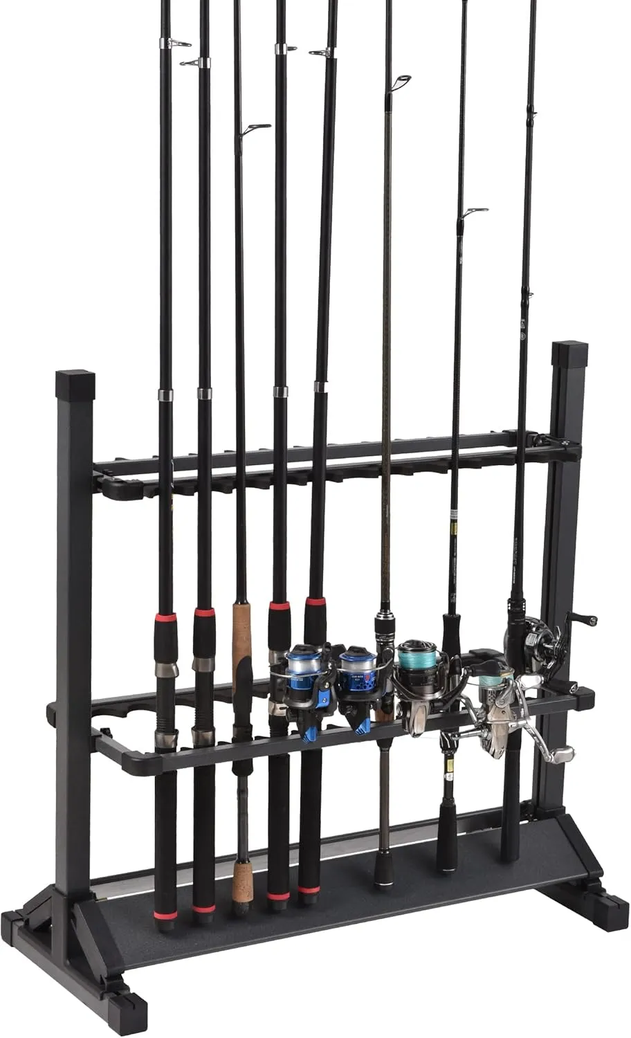 JOYWAVE Fishing Rod Holders,Aluminium Fishing Pole Holders,Portable Fishing Rod Rack,Holds Up to 24 Rods,Fishing Pole Vertical Ground Display Rack
