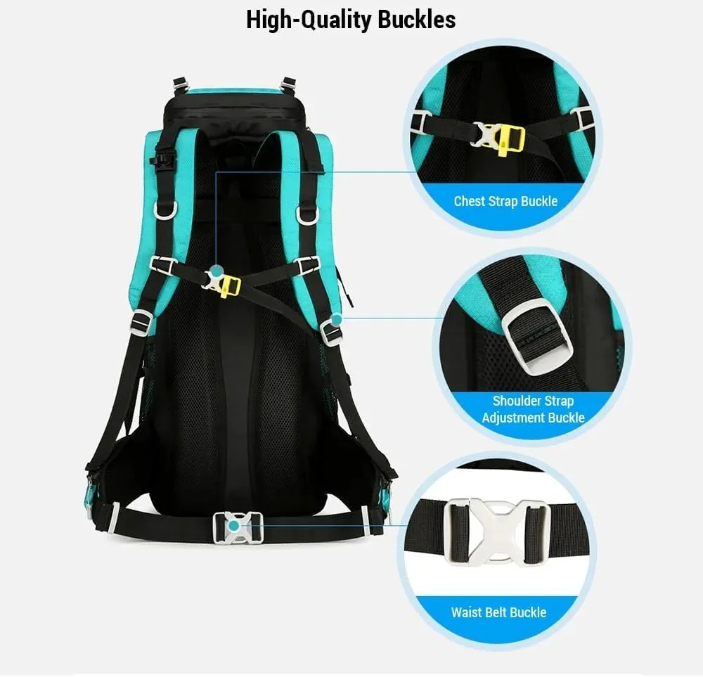 JSEIAJB Waterproof Backpacking Mountaineering Backpack 60L Hiking Backpack Large Capacity Camping Backpack