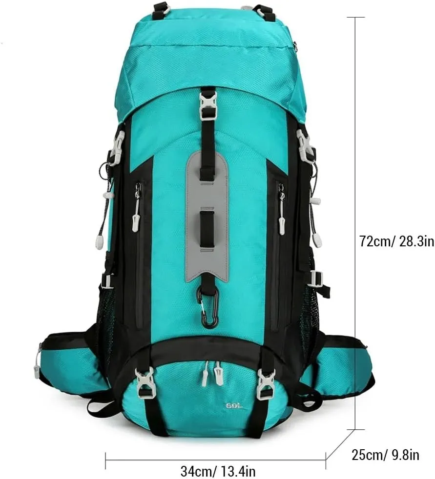JSEIAJB Waterproof Backpacking Mountaineering Backpack 60L Hiking Backpack Large Capacity Camping Backpack