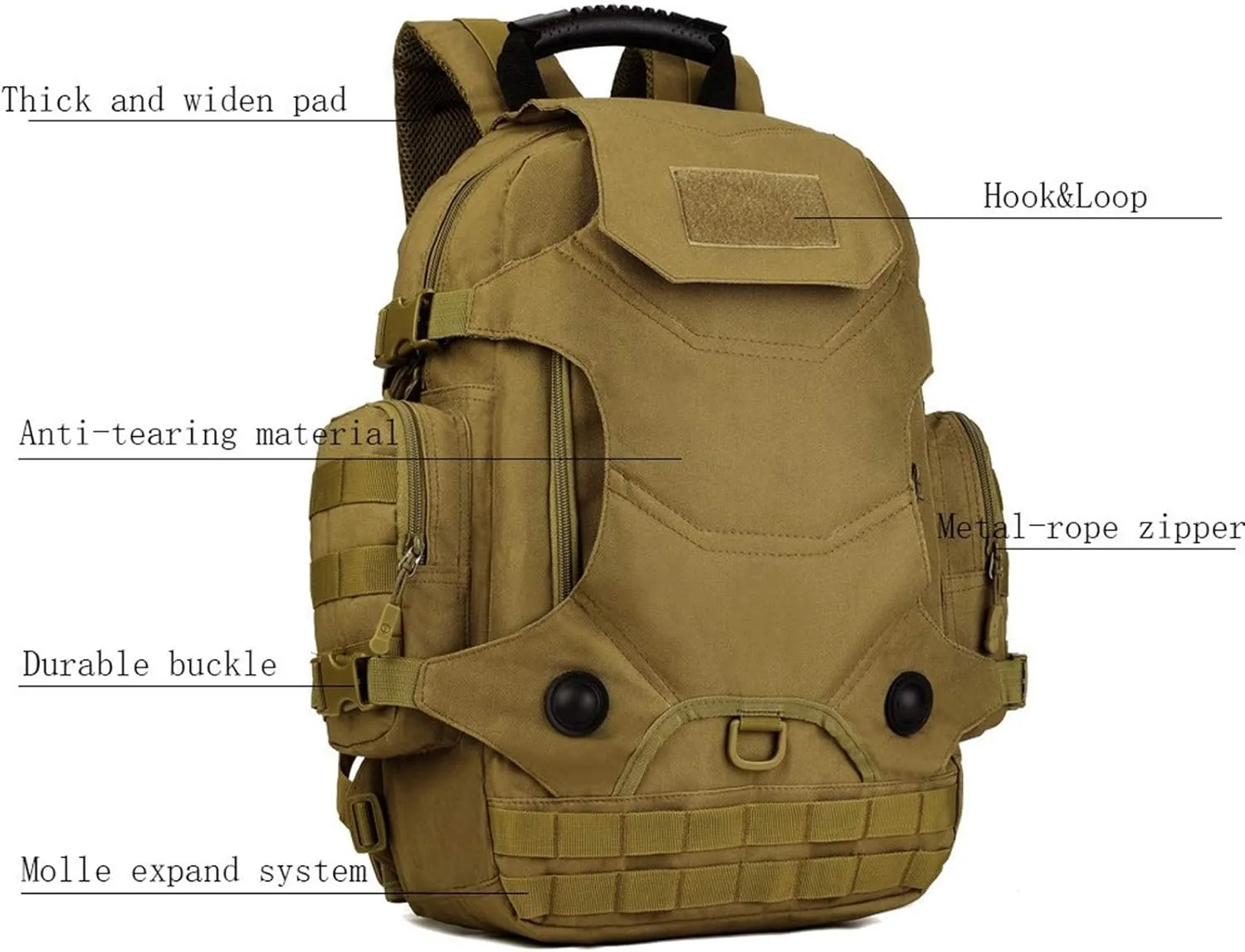 Jungle Leopard Travel Backpack Army Molle Sport Bag Men Camping Hiking Tactical Backpack Military Backpack 40L(S427-40L-ACU)