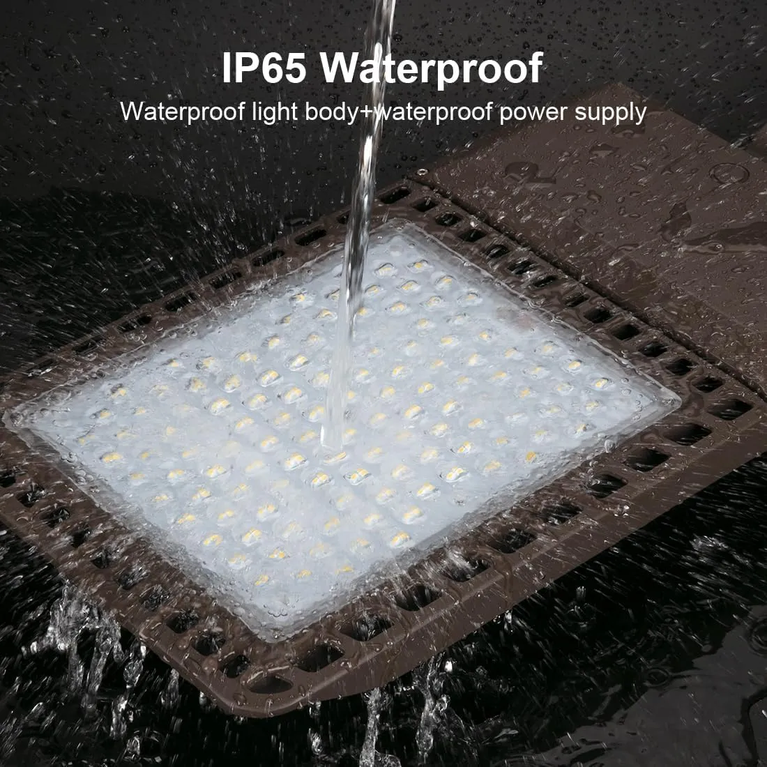 Juyace 300W LED Parking Lot Light with Slip Fitter Mount Pole Flood 5000K IP65 Waterproof Commercial Street Dusk to Dawn Photocell Lighting 100-277V