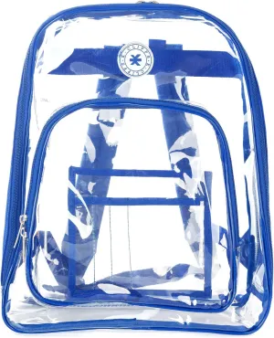 K-Cliffs Large Transparent Backpack Clear Heavy Duty School Bag Durable Student Bookbag See Through Vinyl Daypack Workbag