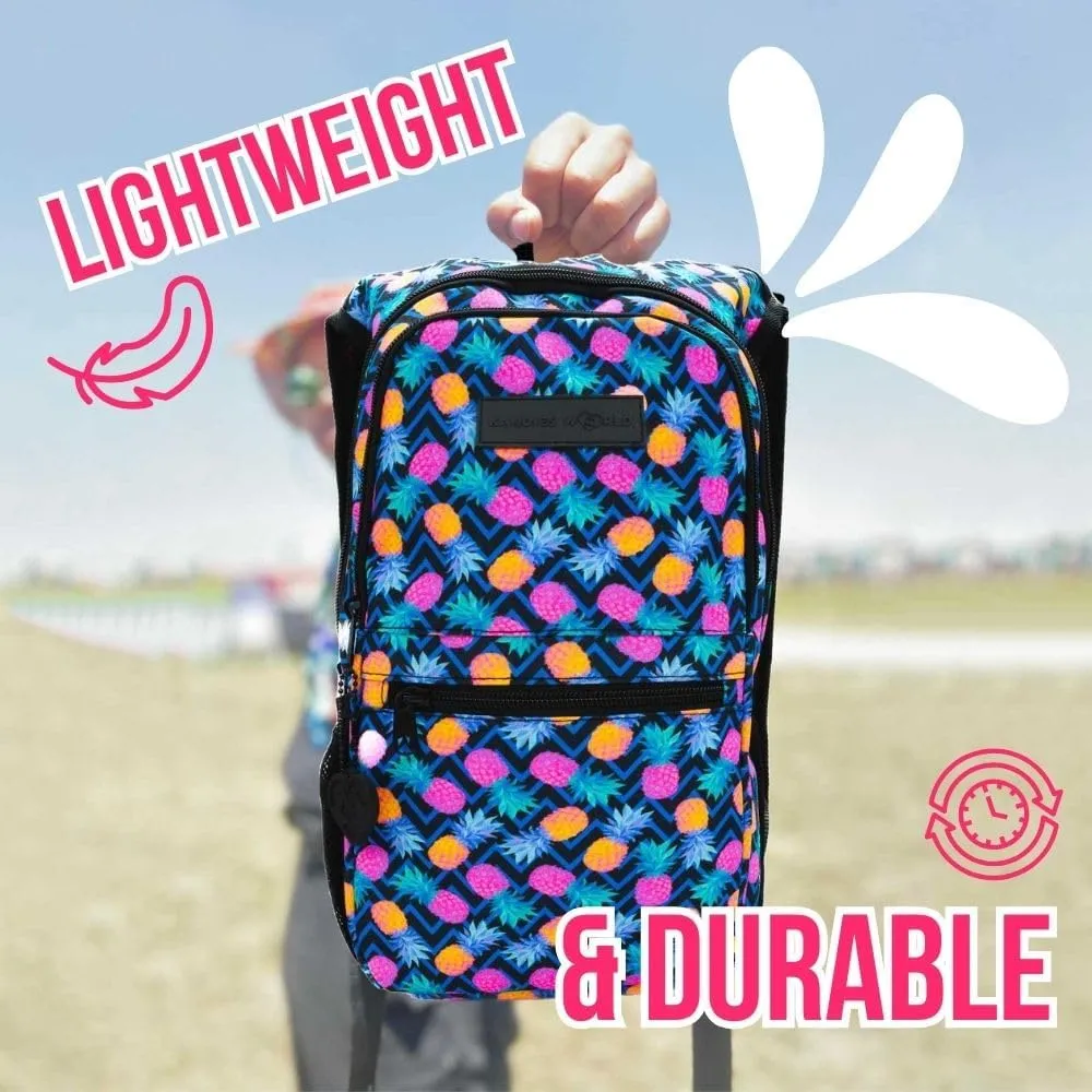 Kandies World Reflective Festival Hydration Pack - 2L Water Bladder for Raves, Hiking, Biking, Running, and More (Multi-Pocket Design)