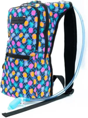 Kandies World Reflective Festival Hydration Pack - 2L Water Bladder for Raves, Hiking, Biking, Running, and More (Multi-Pocket Design)