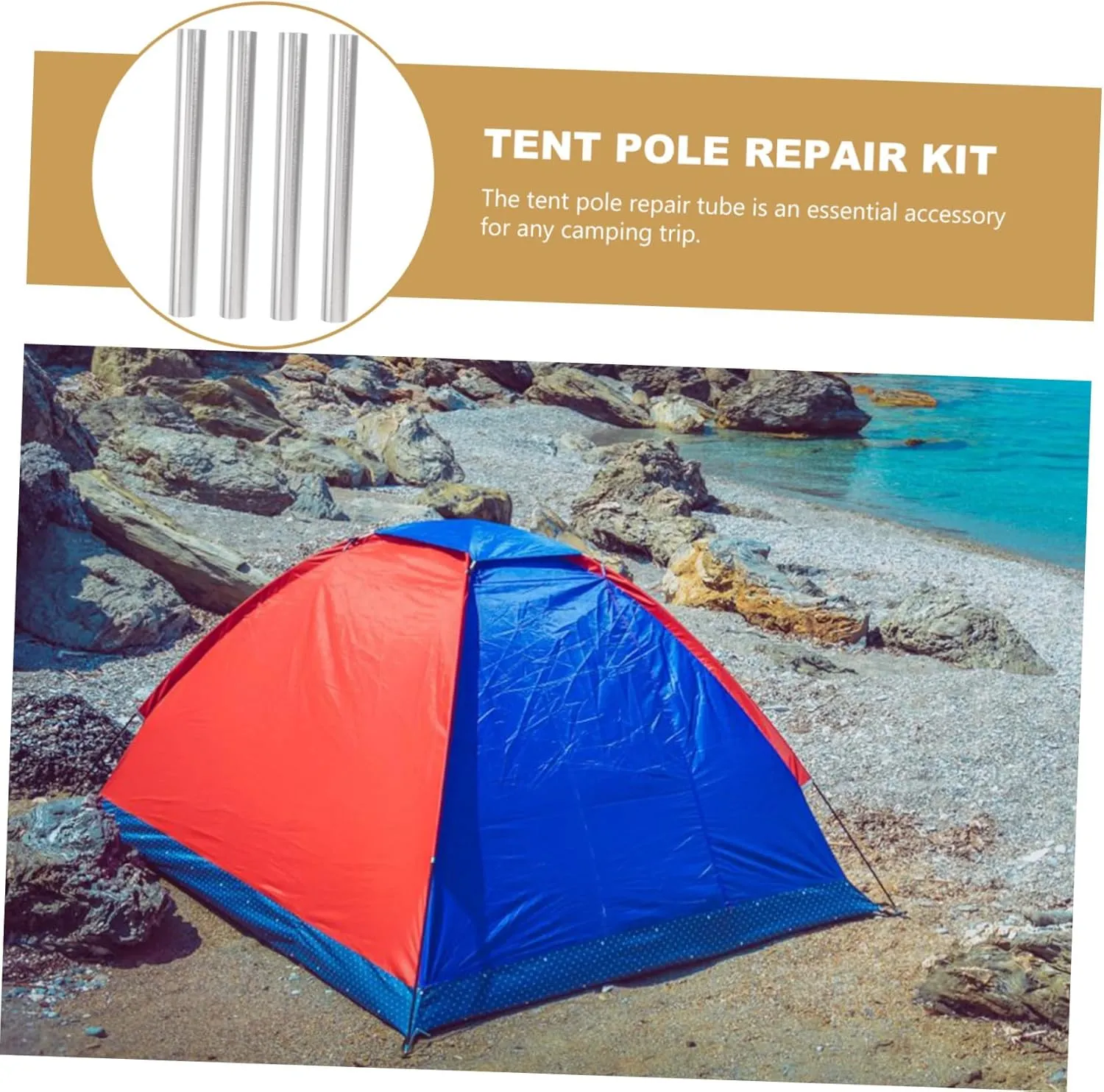 KESYOO Aluminum Alloy Tube Outdoor Tent Tube Tent Poles Tent Re Replacement Tent Pole Connectors Camping Kit