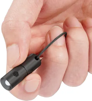 KeyUnity KF00 Titanium Mini Keychain LED Flashlight, 15 Lumens Waterproof Electric Torch Light Handheld Size Single Mode for Camping, Hiking, Climbing, Fishing, Backpacking (Black)