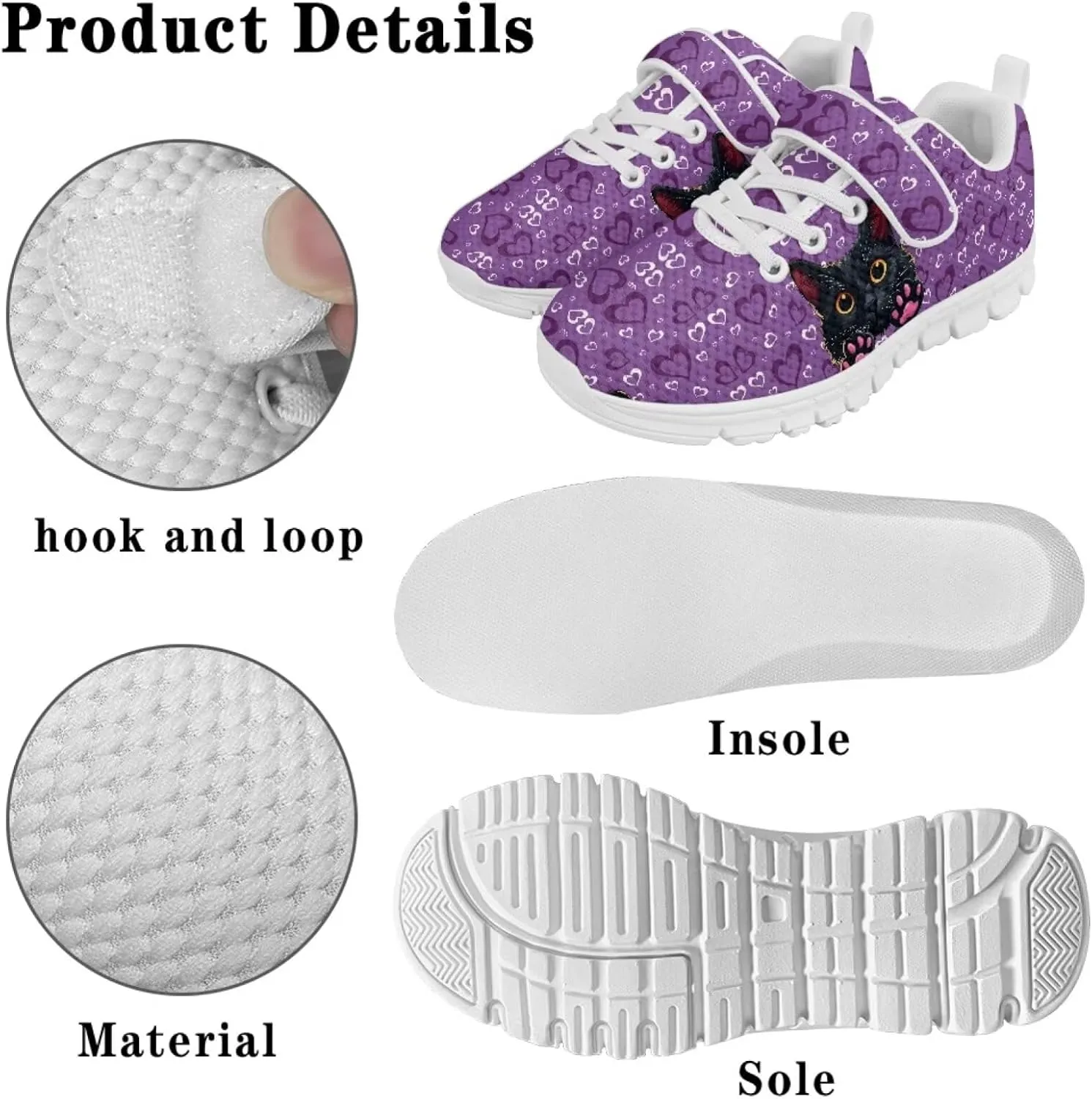 Kids Tennis Gym Shoes Slip On Sneakers Comfy Running Athletic Shoes