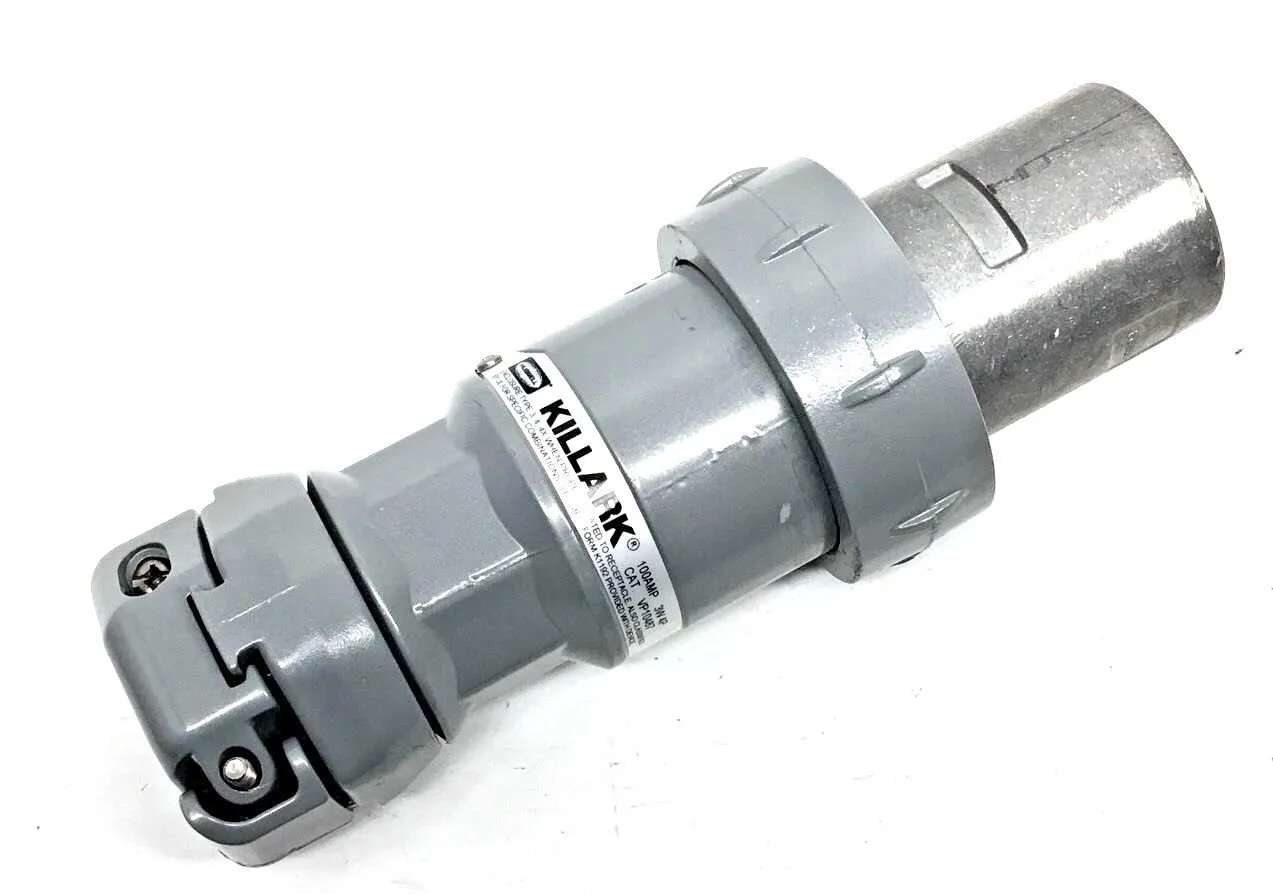 Killark VP10487 Pin and Sleeve Plug, 3 Wire, 4 Pole, 100 Amp, 600V, Copper-Free Aluminum