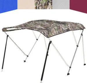 KING BIRD 3-4 Bow Bimini Boat Top Cover Sun Shade Boat Canopy Waterproof 1 Inch Stainless Aluminum Frame 46" Height with Rear Support Poles and Storage Boot 6 Colors -5 Sizes