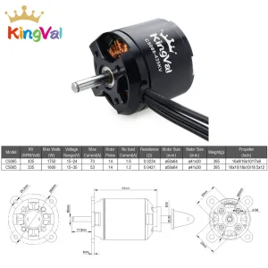 KingVal Replacement 5065 335KV Brushless Motor with Mounting Screw Kit Compatible with RC Fixed-Wing Multicopter Helicopter Aircraft Airpalne