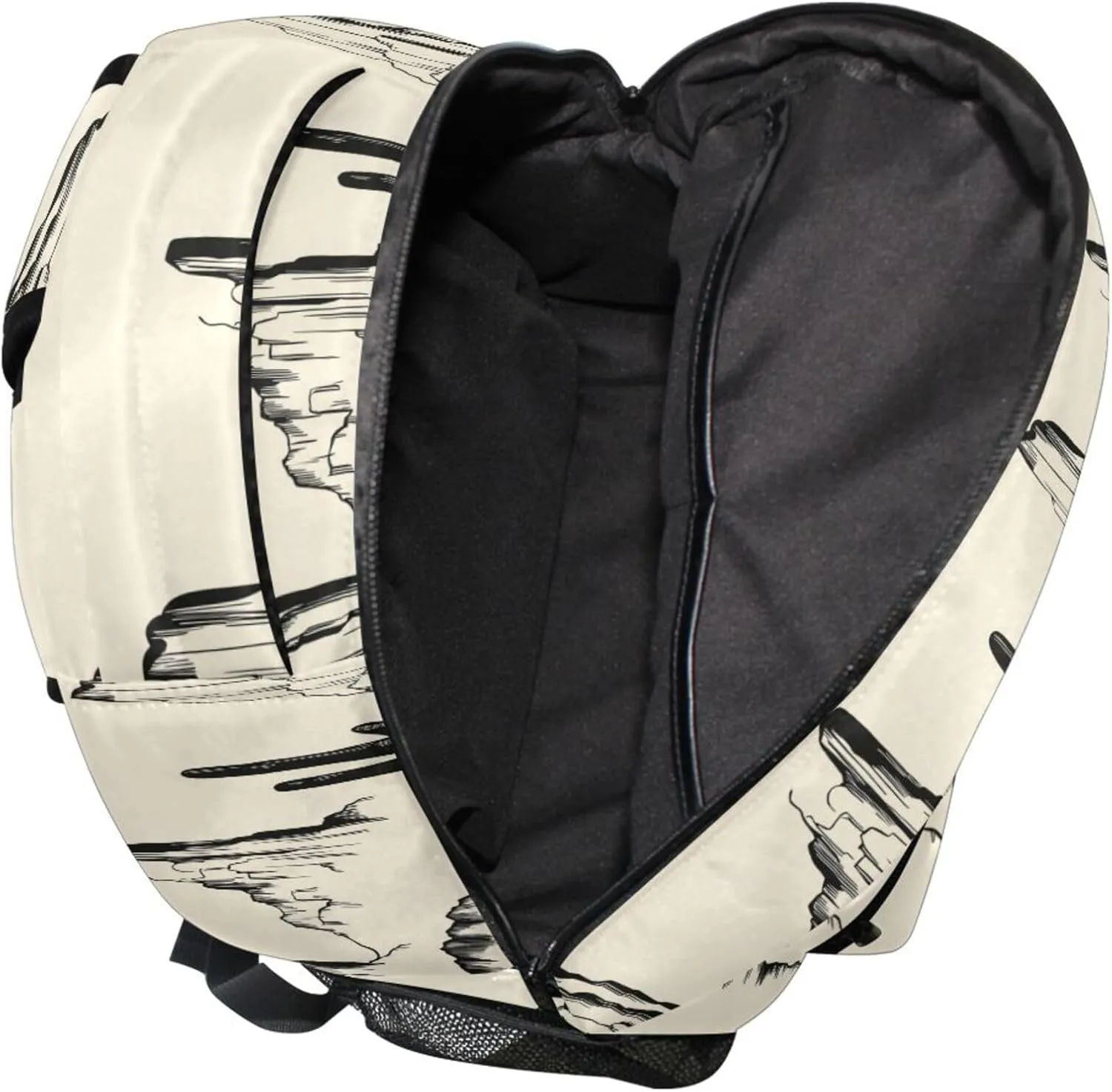 KLL Backpacks for Teacher Nurse Waterproof Backpack with Chest Strap for Business Work College Travel Trip Western Cowboy Boho Cactus Cowboy Mountains