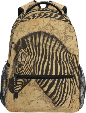 KLL Cute Backpack for Unisex Adult Waterproof Backpack With Water Bottle Pocket with Chest Strap for Business Work College Travel Trip Boho Vintage Simplified Stripes
