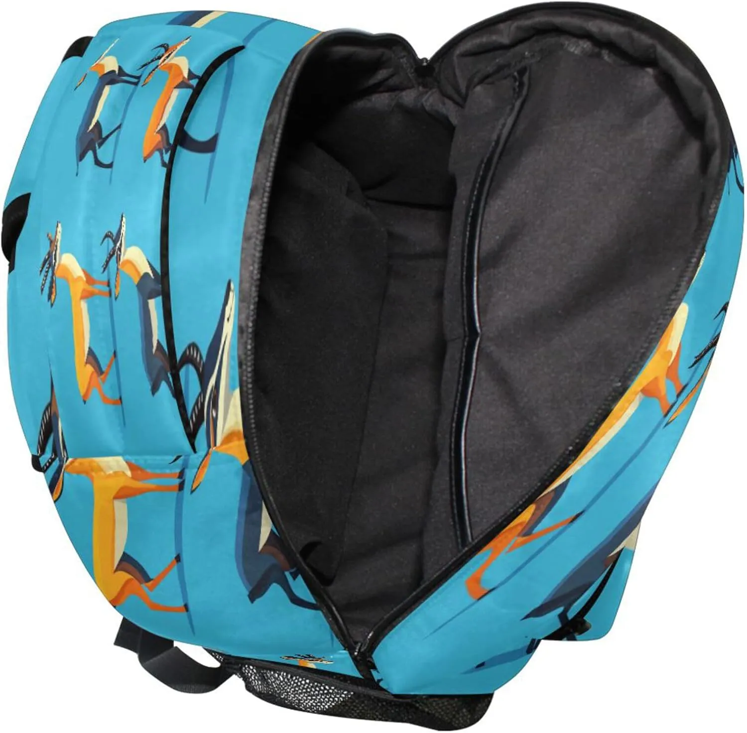 KLL School Backpack for Teacher Nurse Waterproof Vintage Daypacks with Chest Strap Gift Men & Women Cartoon Antelope Blue