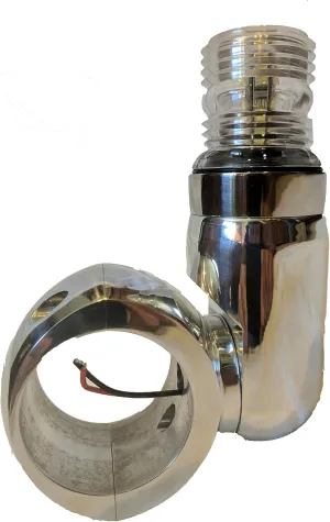 Krypt Clamp On Wakeboard Tower Navigation Light, 360 Degree Wake Board Boat Top 12V White LED Navi Light, Solid 6061 Polished Aluminum, No Drilling Required, Clamp Sizes: 1 3/4-2 1/2