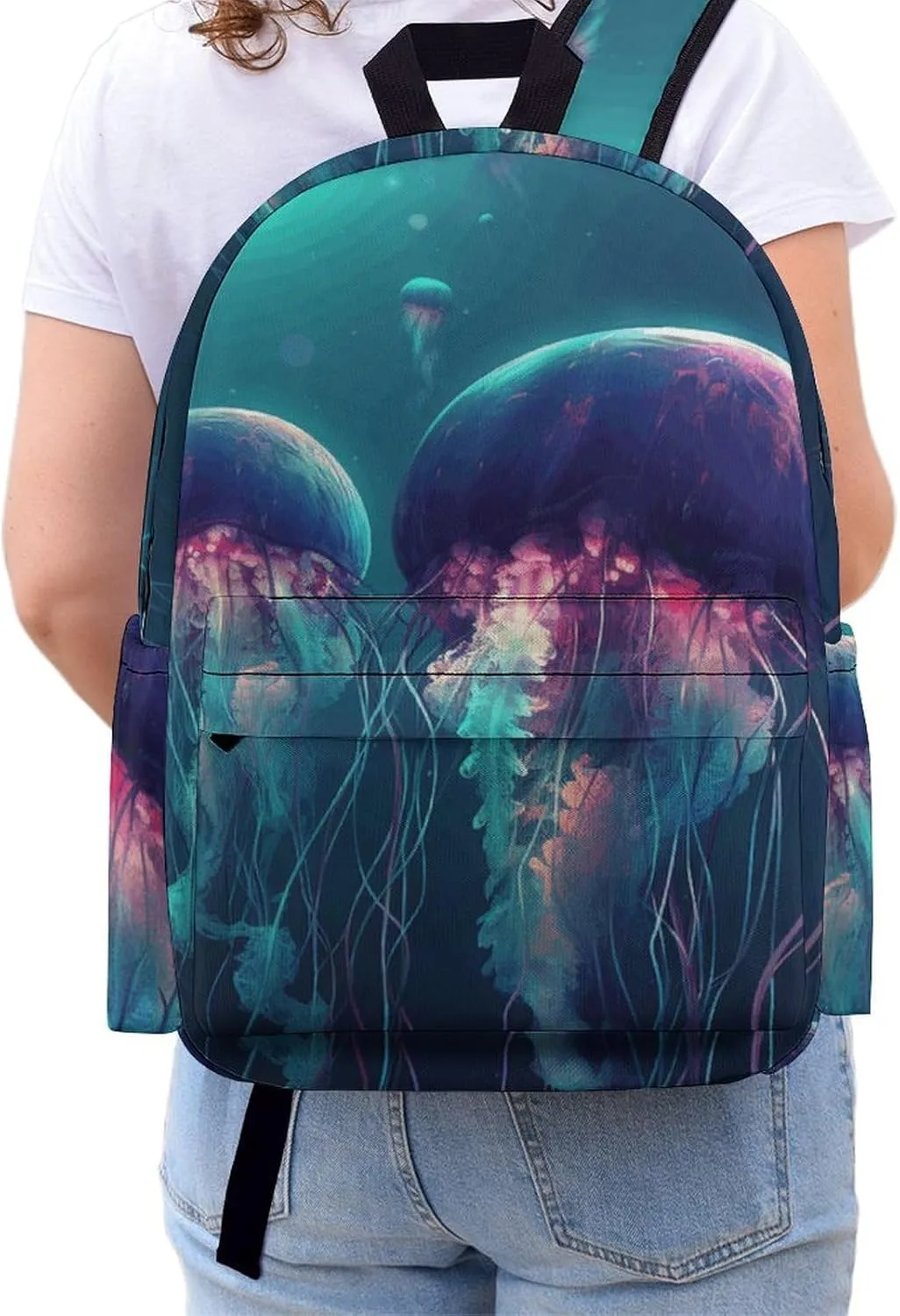 Laptop Backpack for Women Men Daypack Waterproof Color Jellyfish Computer Bag Business Work Bag for Travel