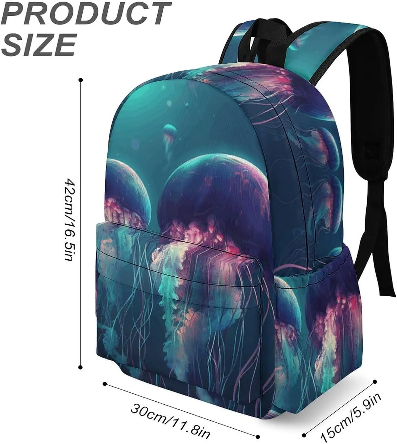 Laptop Backpack for Women Men Daypack Waterproof Color Jellyfish Computer Bag Business Work Bag for Travel