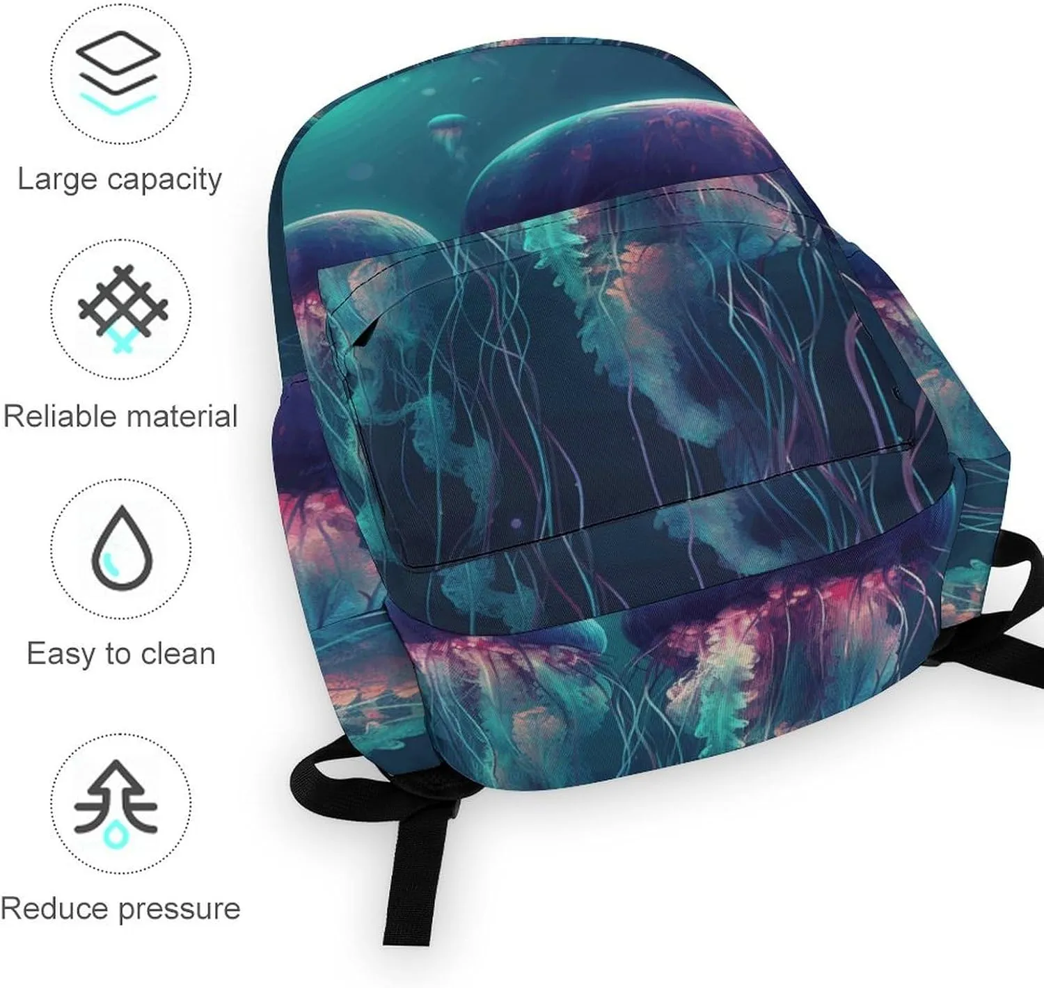 Laptop Backpack for Women Men Daypack Waterproof Color Jellyfish Computer Bag Business Work Bag for Travel