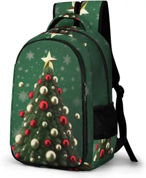 Laptop Backpack for Women Men Daypack Waterproof Round Ball Christmas Tree Computer Bag Business Work Bag for Travel