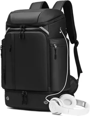 Large Travel Backpack,50L Carry-On Backpack Water Resistant Flight Approved Weekender Bag Luggage Backpack Business Daypack for Men and Women(Black)