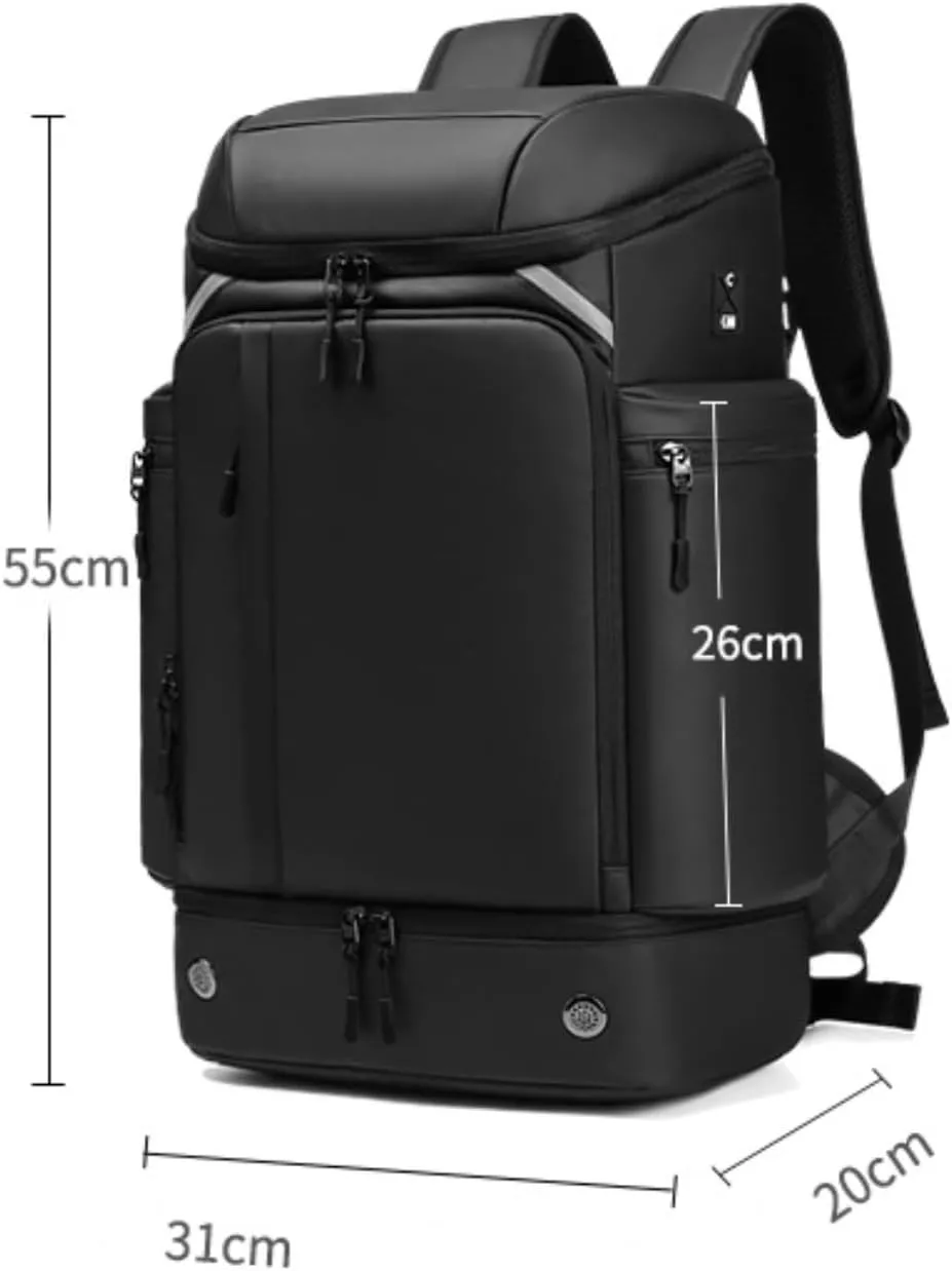 Large Travel Backpack,50L Carry-On Backpack Water Resistant Flight Approved Weekender Bag Luggage Backpack Business Daypack for Men and Women(Black)