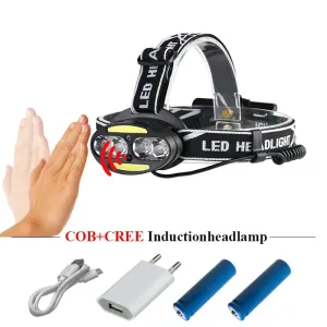 led headlamps usb 18650 cob headlight headtorch xml t6 Infrared Induction head lamp head torch flashlight rechargeable battery
