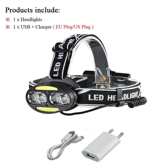 led headlamps usb 18650 cob headlight headtorch xml t6 Infrared Induction head lamp head torch flashlight rechargeable battery
