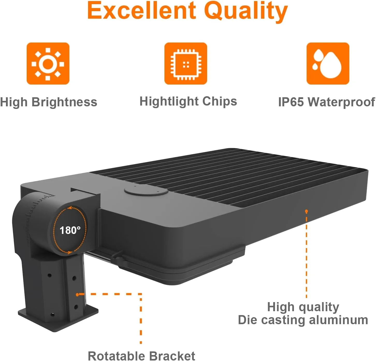 LED Parking Lot Lighting 300W - LED Shoebox Pole Light Daylight 5000k - Outdoor Commercial Area Street Security Lighting Fixture - Weatherproof Sport Court Lights ETL DLC