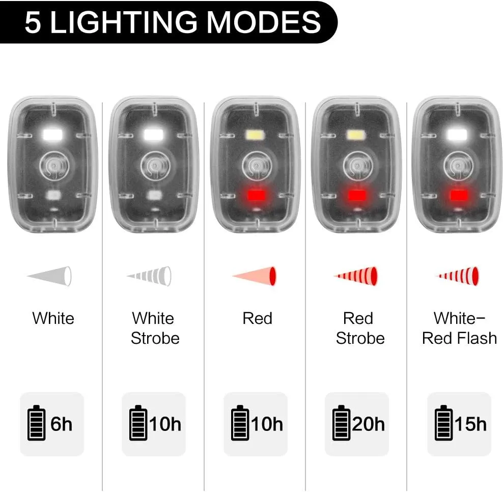LED Safety Light, Clip On Strobe/Running Lights for Runners, Bike Tail Light with 5 Lighting Modes, High Visibility Accessories for Cycling, Hiking, Dogs and Kids