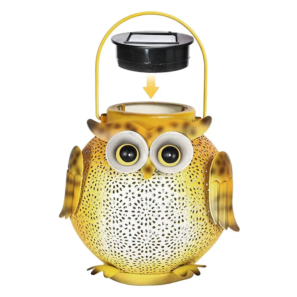 LED Solar Light Outdoor Hanging Landscape Lamp Projector Lamp Waterproof Camping Light Owl Night Light Garden Decoration Light