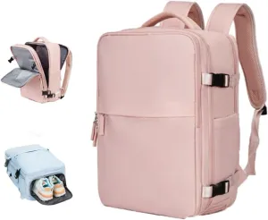 Levettevac Backpack, Levettevac Mochila, Expandable Large Capacity, with Separate Shoe Compartment (Pink)