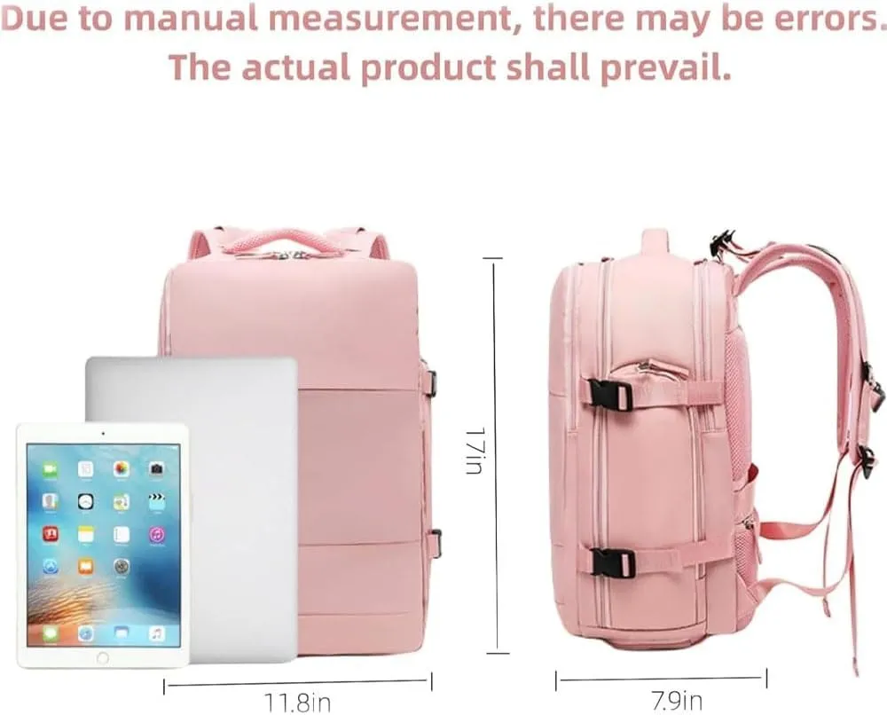 Levettevac Backpack, Levettevac Mochila, Expandable Large Capacity, with Separate Shoe Compartment (Pink)