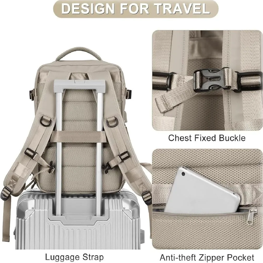 Levettevac Backpack, Levettevac Mochila, Expandable Large Capacity, with Separate Shoe Compartment (Pink)
