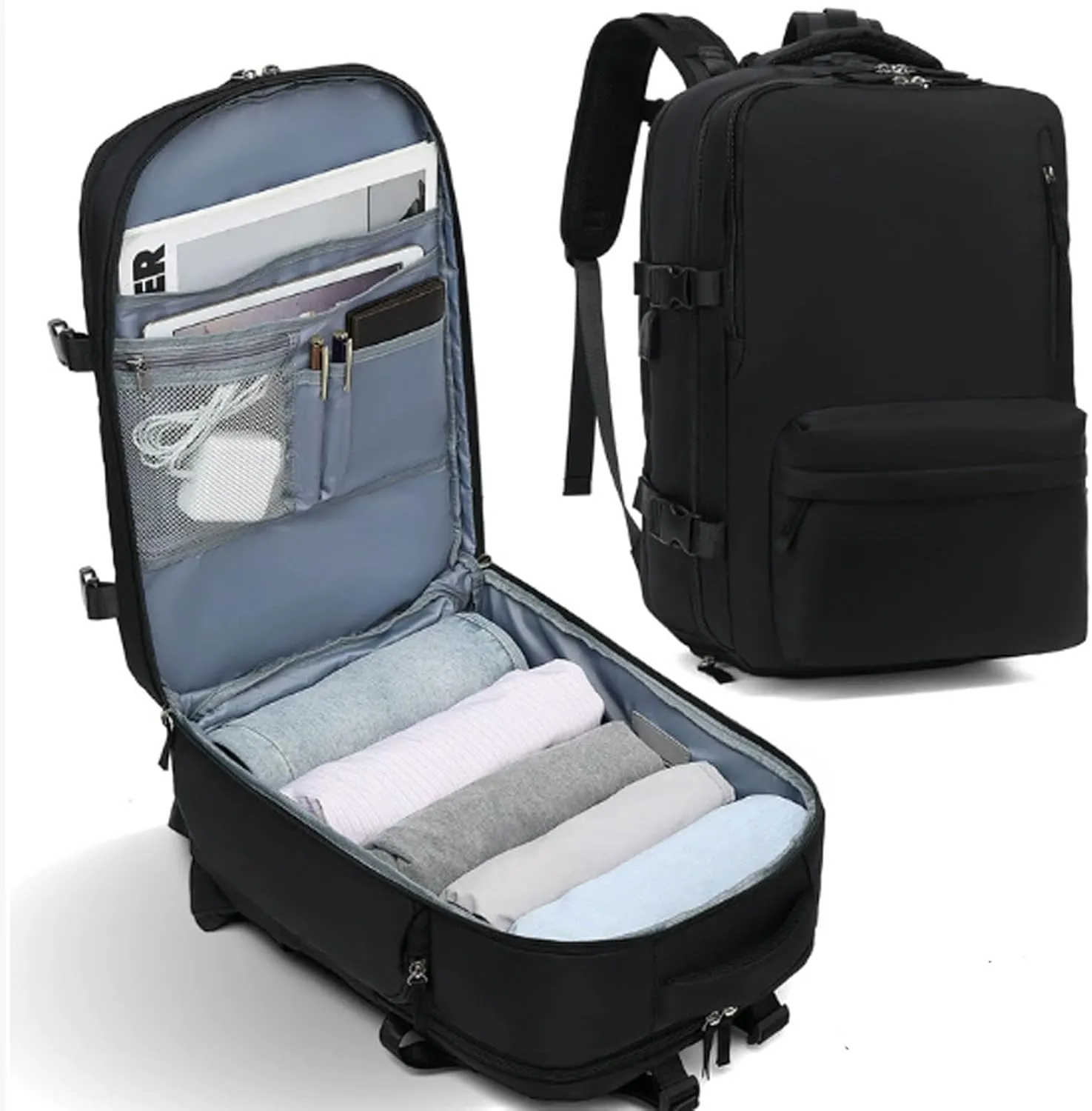 Levettevac Mochila, Levettevac Backpack, Suitable for Short Trip and Business, Small Travel Backpack for Women (Black)