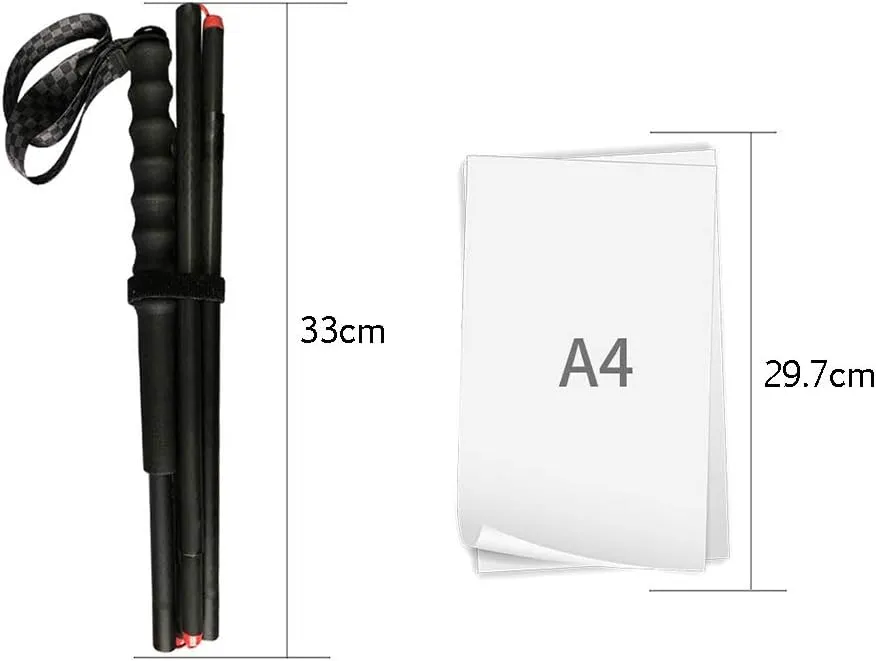 Lightweight Collapsible Carbon Fiber Trekking Poles-2 Pack Strong Folding Best Walking Stick,Anti-Shock Extendable Hiking Pole for Camping, Mountainin (2pc Pack 110cm)