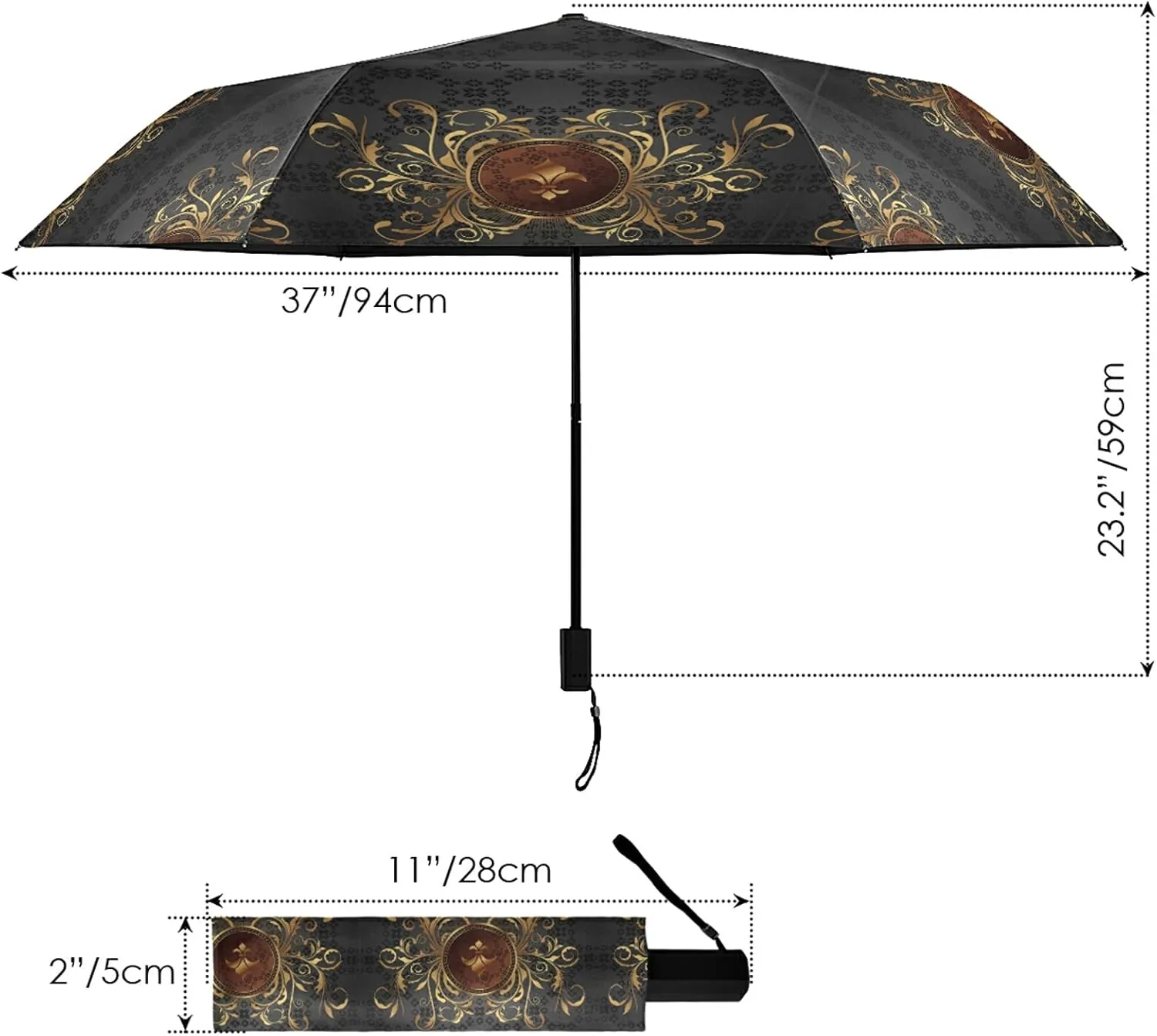 Lightweight Folding Umbrella, Portable Sun Travel Parasol, Compact Anti-UV Strong Rain Umbrella