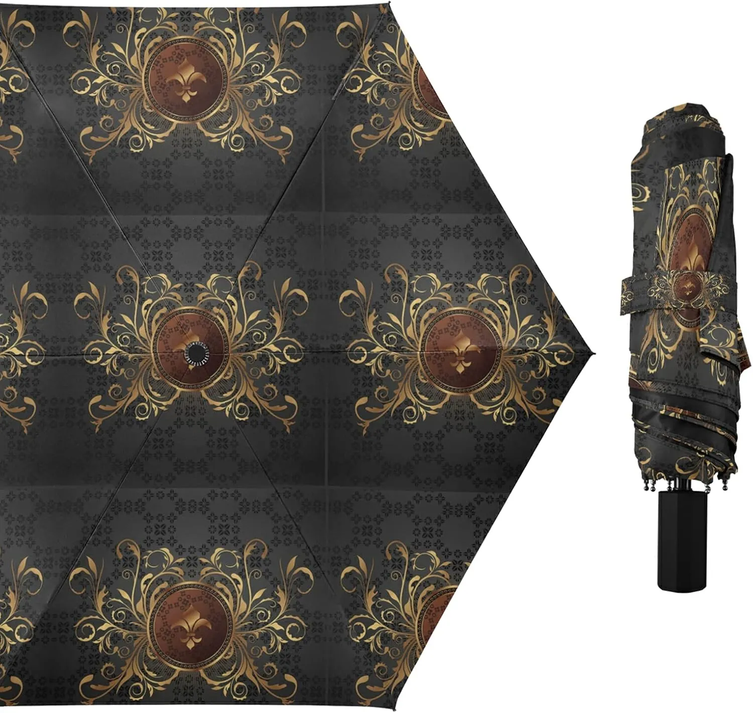 Lightweight Folding Umbrella, Portable Sun Travel Parasol, Compact Anti-UV Strong Rain Umbrella