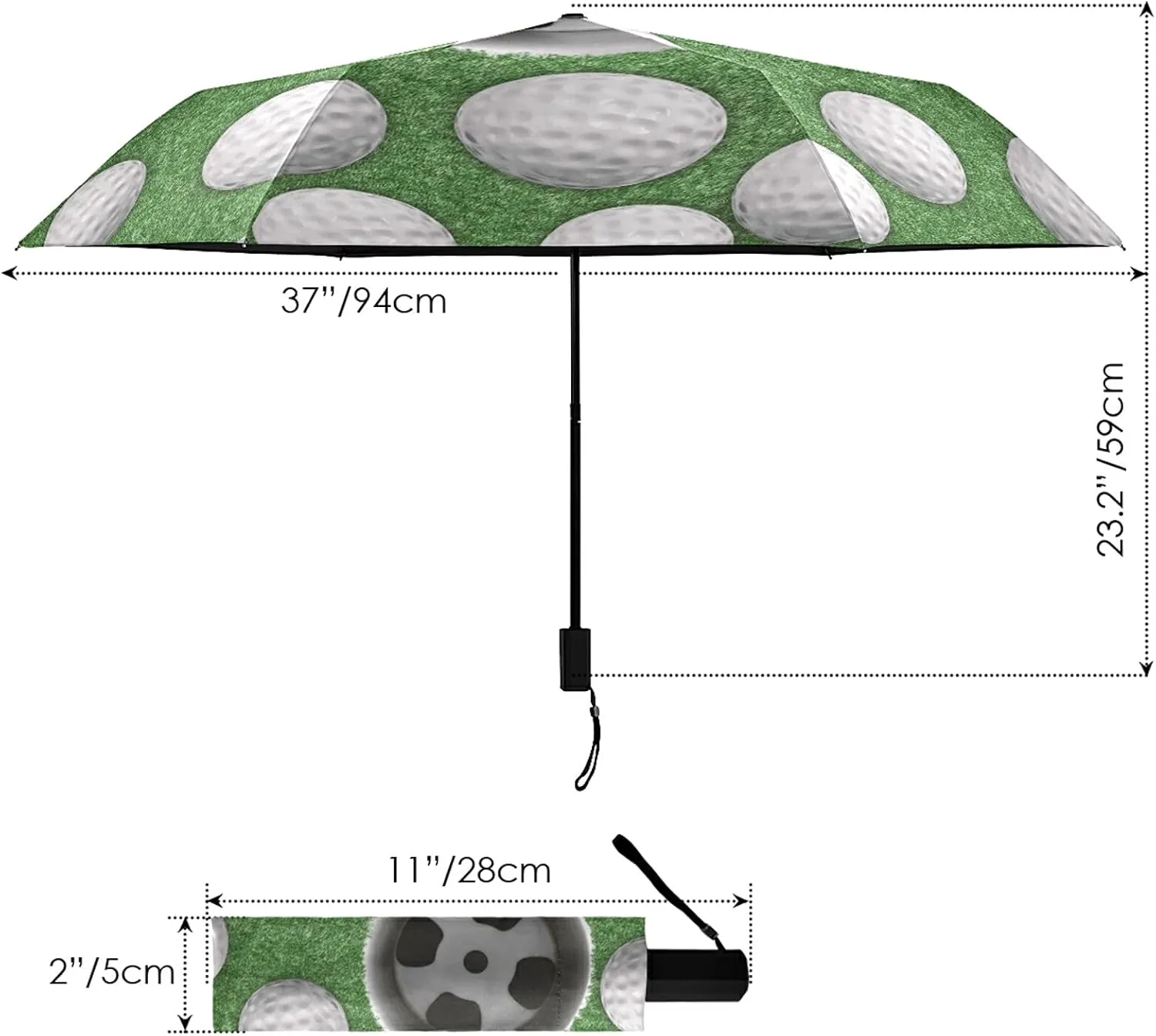 Lightweight Folding Umbrella, Portable Sun Travel Parasol, Compact Anti-UV Strong Rain Umbrella
