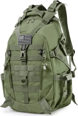 LIMHOO Tactical Motorcycle Backpack Military Molle Bag EDC Rucksack Hiking Daypacks for Cycling Camping Trekking Hunting Traveling with Reflective Straps (Army Green)