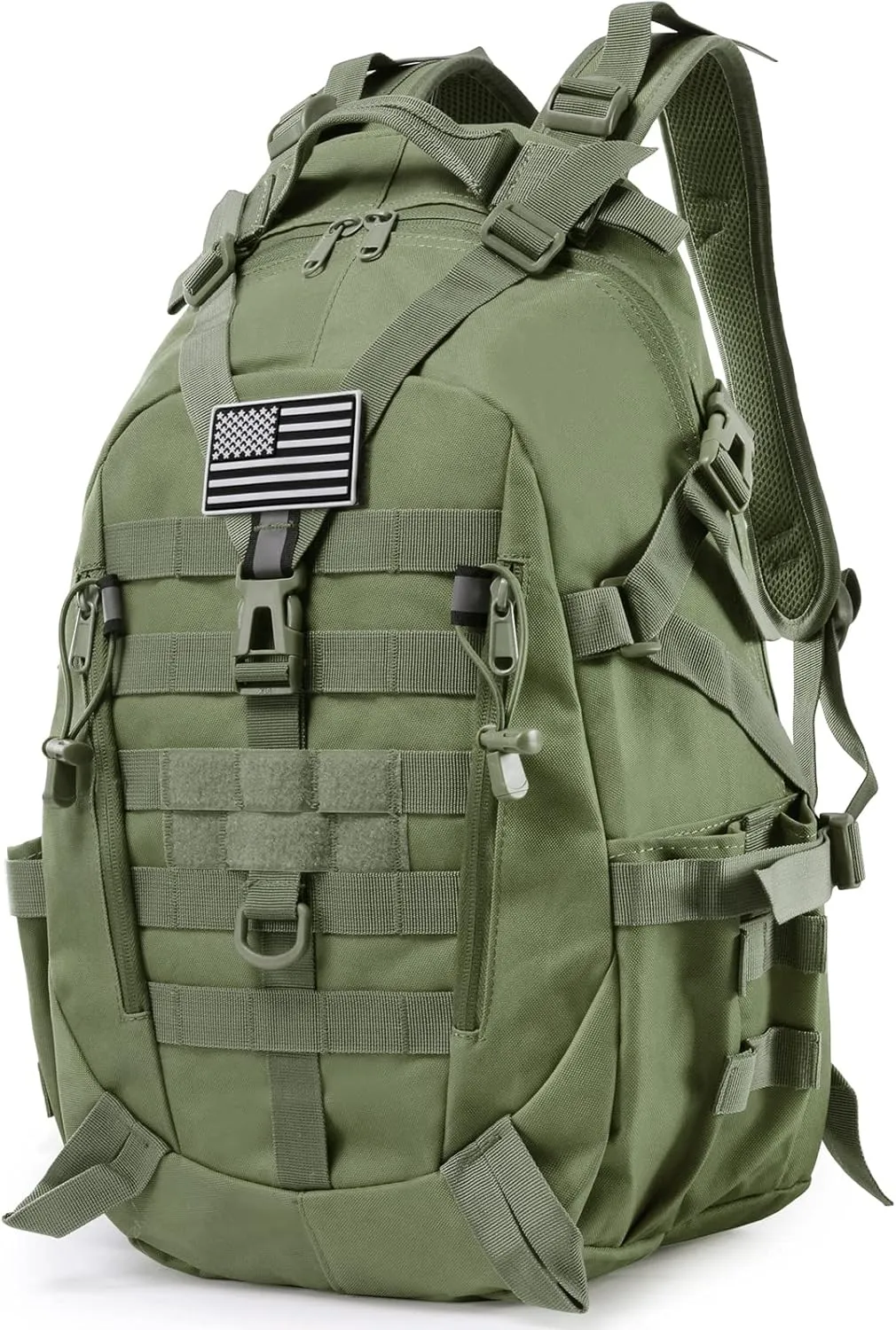 LIMHOO Tactical Motorcycle Backpack Military Molle Bag EDC Rucksack Hiking Daypacks for Cycling Camping Trekking Hunting Traveling with Reflective Straps (Army Green)