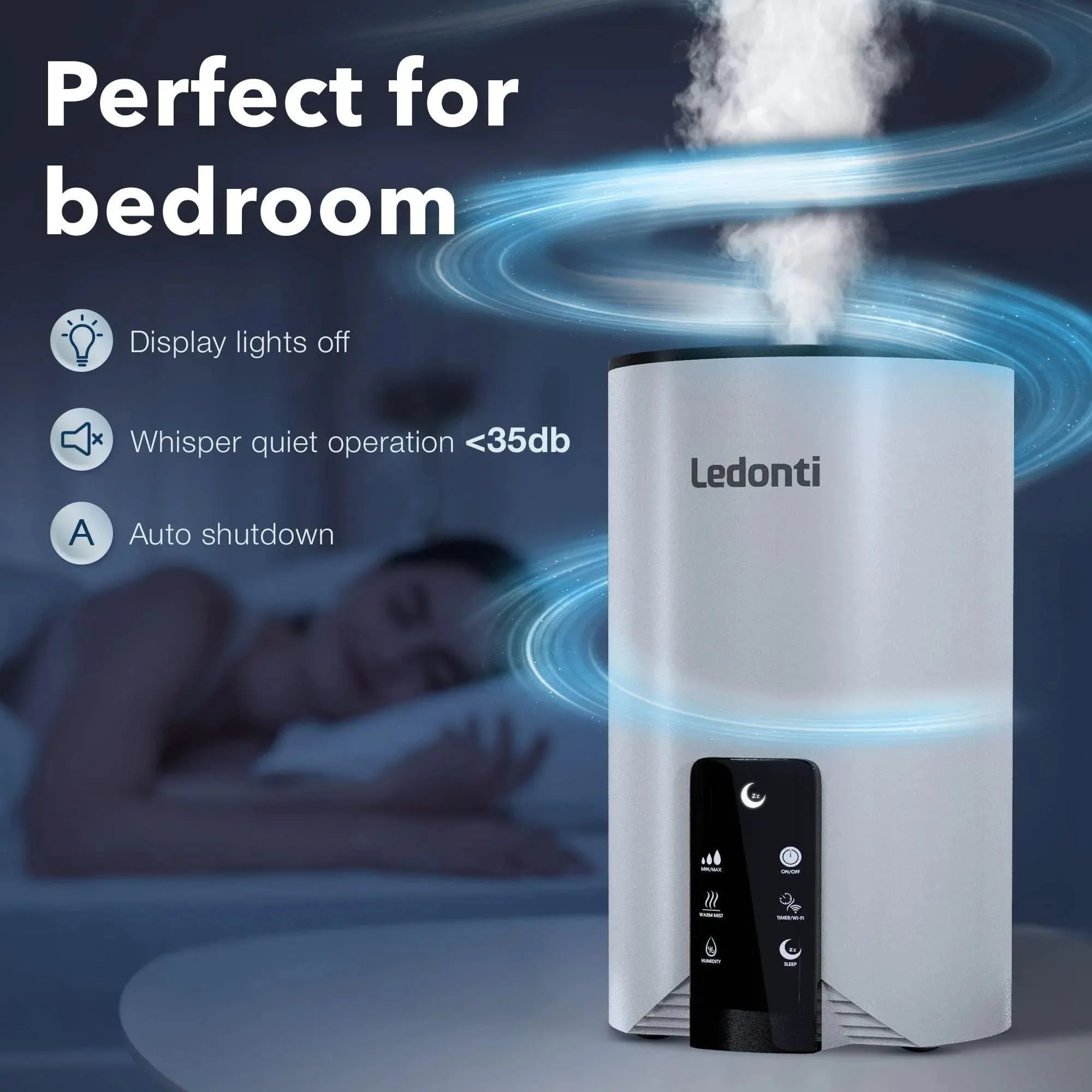 Limited edition (Cool 4L ! Control Warm) Bedroom Mist & for Fast-moving sale Dual Humidifier Humidifiers Wifi