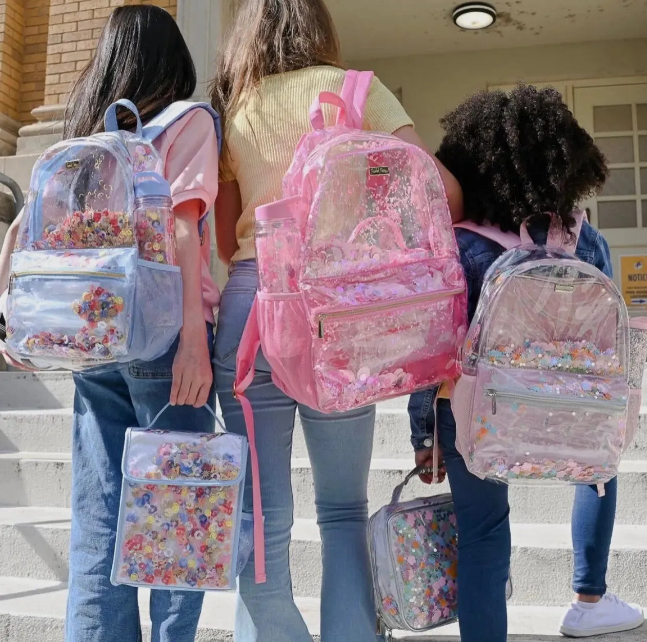 Little Letters Confetti Heavy Duty Clear Backpack-medium