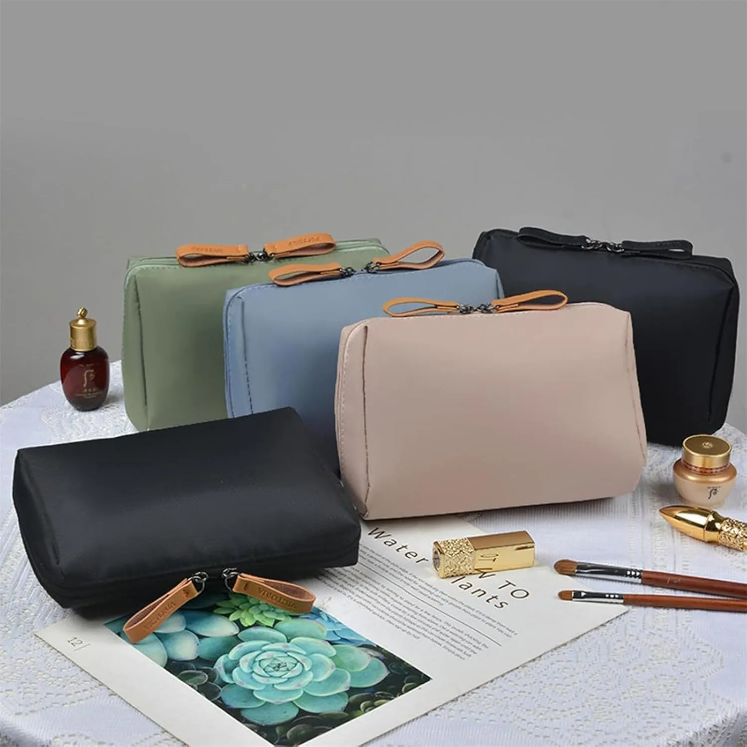 LONGLUAN Tidynook Makeup Bag Small, Tidynook Cosmetic Bag, Tidynook Lipstick Makeup Bag Mini, Tidynook Makeup Bag for Purse, Tidynook Makeup Pouch with Compartments (2PCS-B)