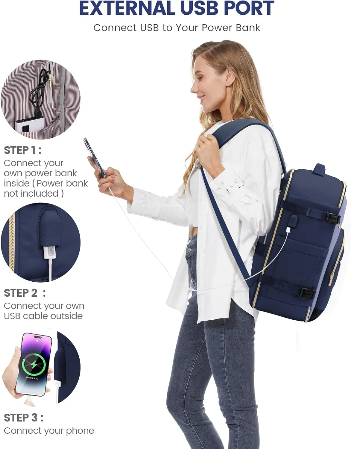 LOVEVOOK Travel Backpack for Women,40L Carry On Backpack for Airplanes,17.3 Inch Laptop Personal Item Travel Bag