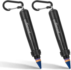 Lumber Crayon Holder for 1/2" Round or Hexagonal Crayons,Ferro Rods. Industrial Heavy Duty Carpenter，Construction Aluminum Crayon Holder(Black 2 Pack)