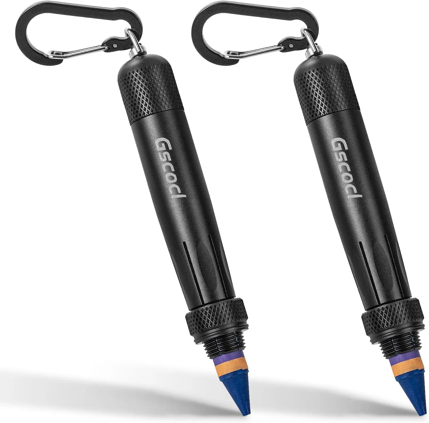 Lumber Crayon Holder for 1/2" Round or Hexagonal Crayons,Ferro Rods. Industrial Heavy Duty Carpenter，Construction Aluminum Crayon Holder(Black 2 Pack)